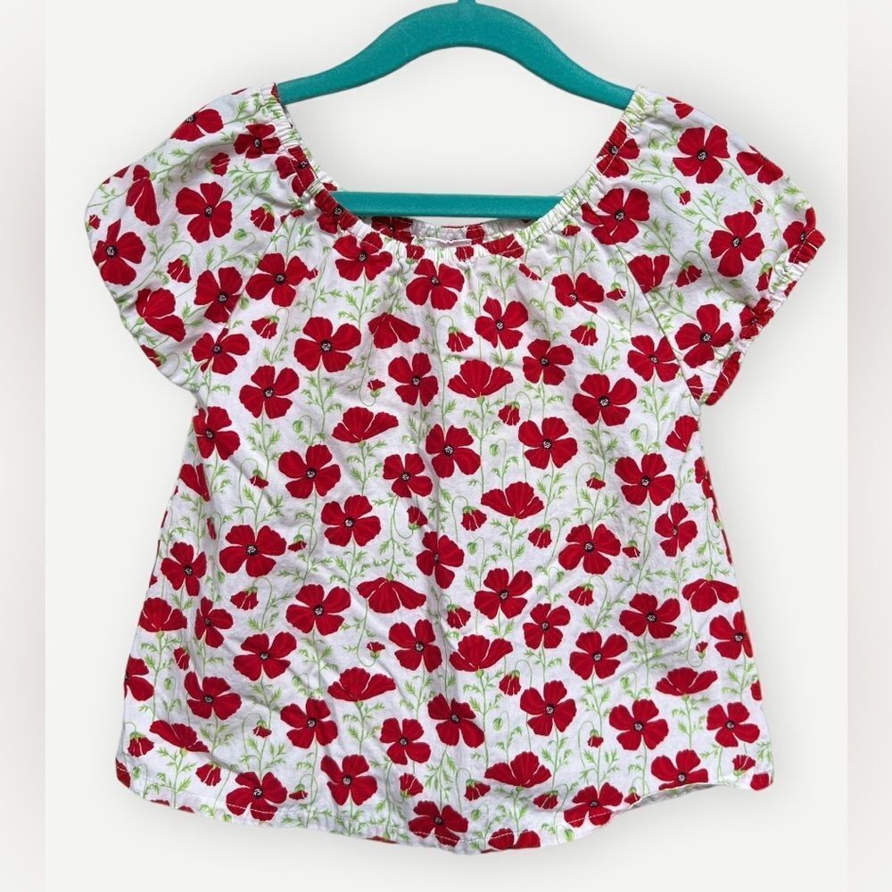 Gymboree Girls Toddler Kids Short Sleeve Floral Cotton Tank Top Shirt. 4. 4T.